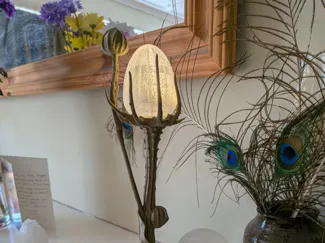 Art Nouveau Thistle Lamp, Maurice Bouval 1900ish