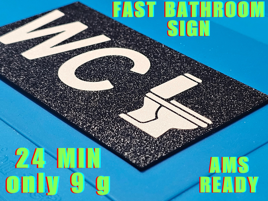 Minimalist WC / Toilet Sign (Fast Print)