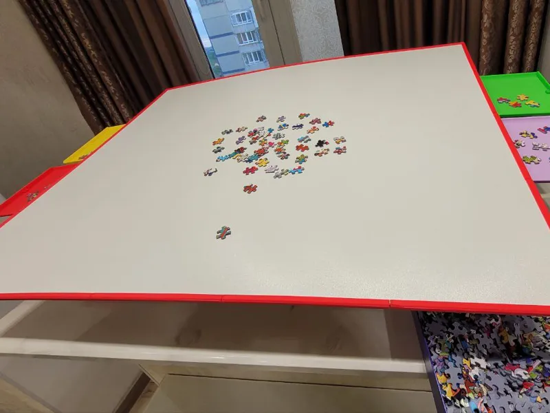Puzzle table frame with drawers, optional stand