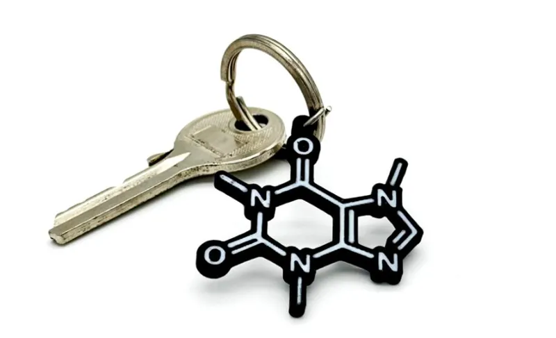 Caffeine molecule - Keychain 