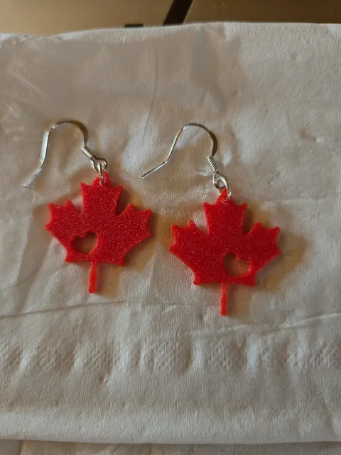 Maple Leaf Canada Day Earrings view 2
