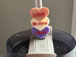 Stacked conversation hearts straw charm 10mm