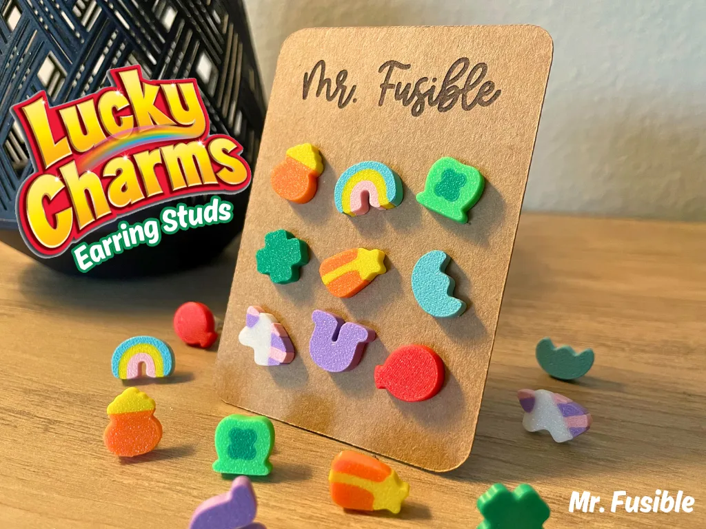 Lucky Charm Marshmallow earrings I St Patricks day view 2