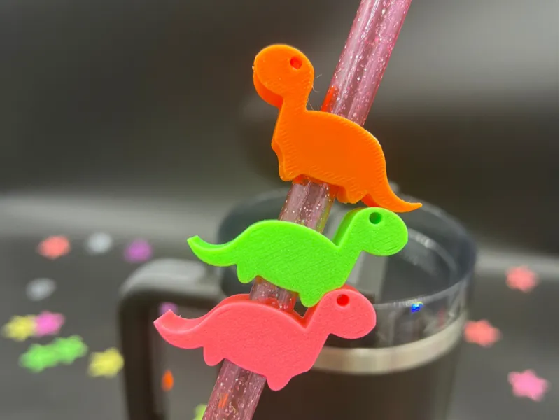 Dino Straw Charms