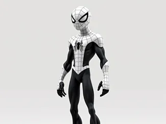 Spider man in black and white