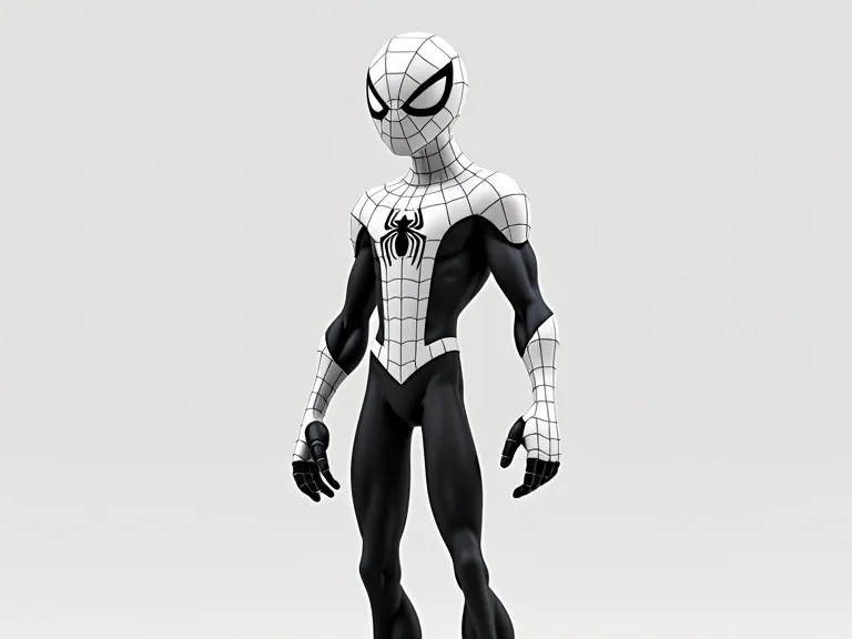 Spider man in black and white