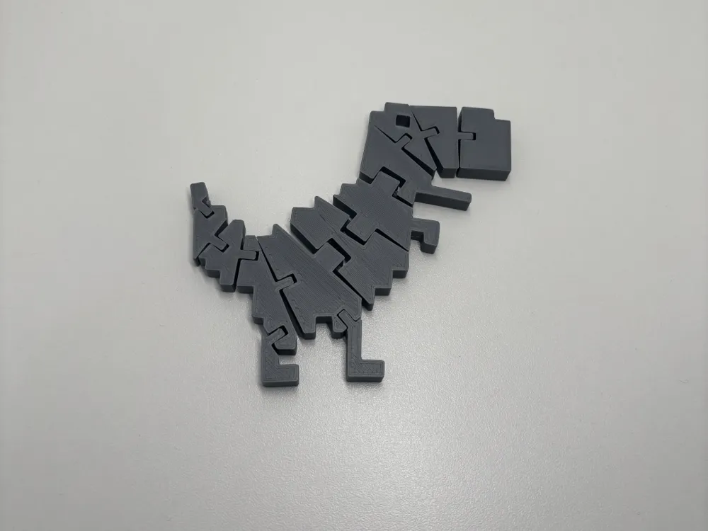 Flexi Chrome Dino - Free 3D Print Model - MakerWorld