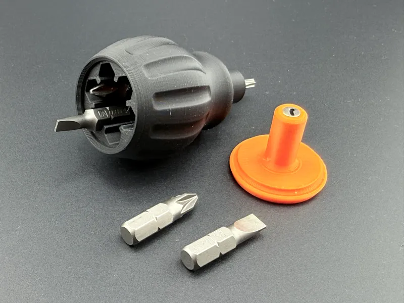 Chunky Bit Screwdriver with Magnetic Cap & Storage