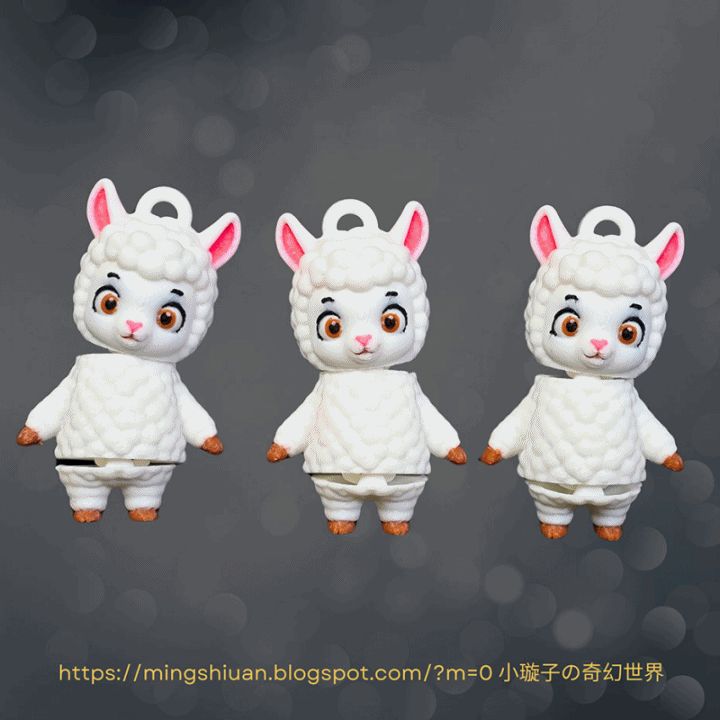Articulated Cute Alpaca keychain 可活動的可愛羊駝鑰匙圈