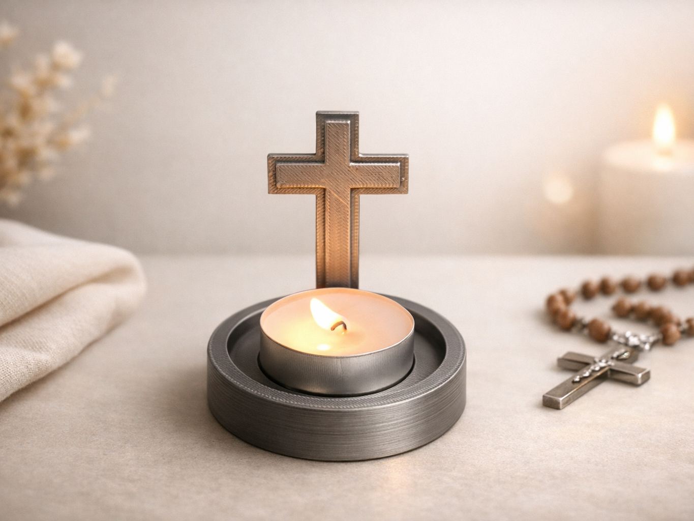 Minimalist Cross Tealight Holder