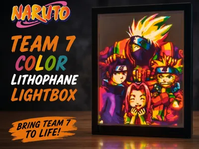 Naruto Team 7 Color Lithophane Lightbox