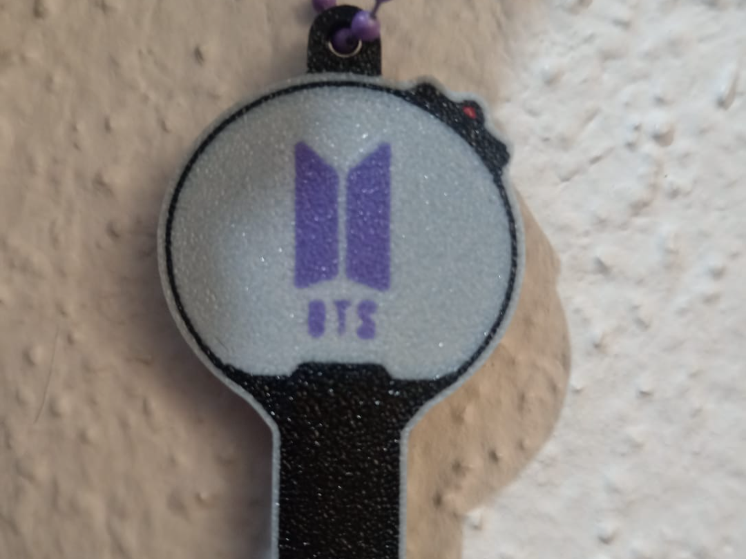 Army bomb keychain with BTS Logo
