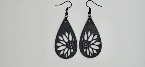 Sunflower earrings view 2