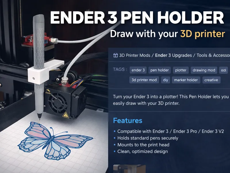 Ender 3 Pen Holder Mod Tool