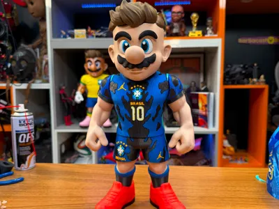 SUPER MARIO WITH THE BLUE JERSEY - BRAZILIAN NATIONAL TEAM