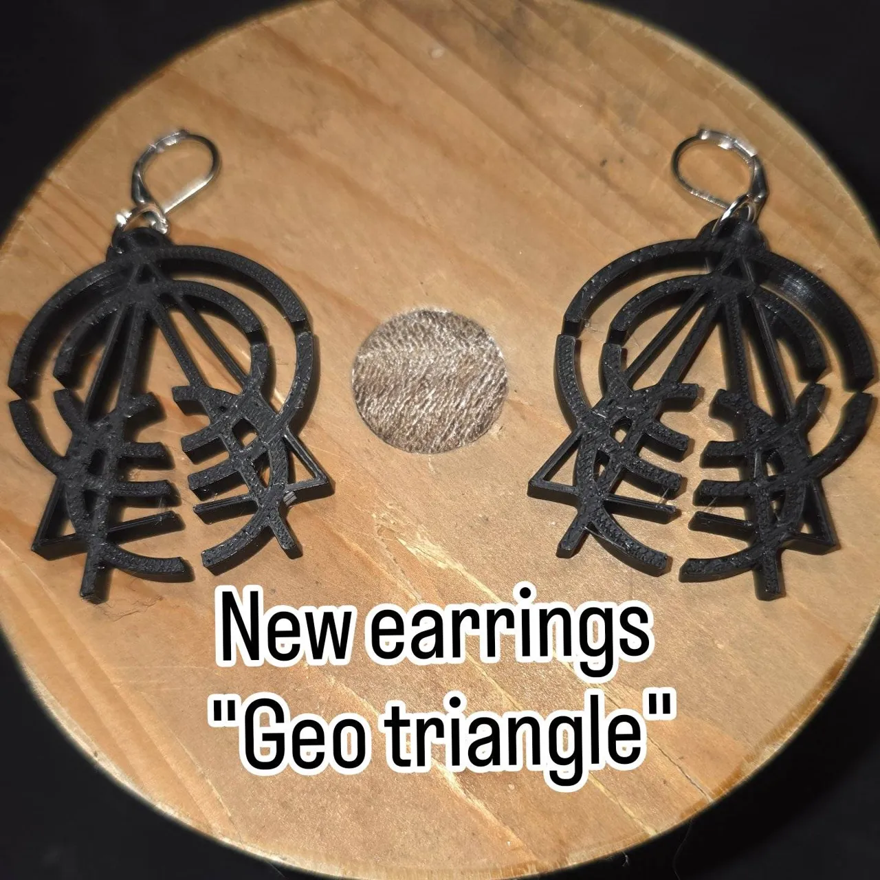 Geo triangle earrings view 2
