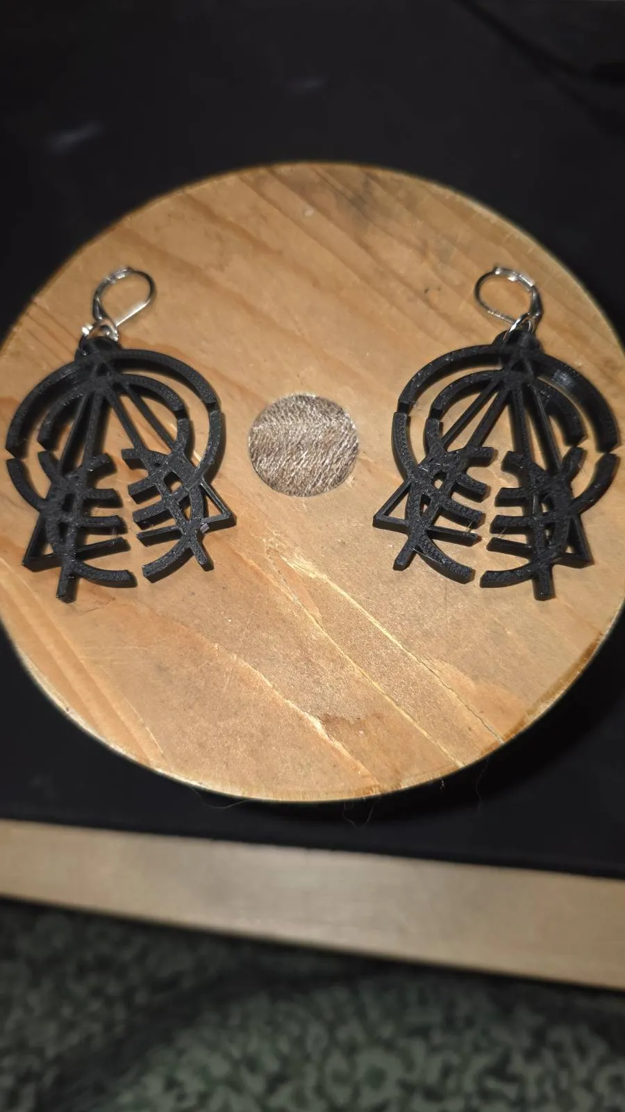 Geo triangle earrings view 3