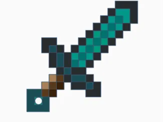 Minecraft Diamond Sword Keychain