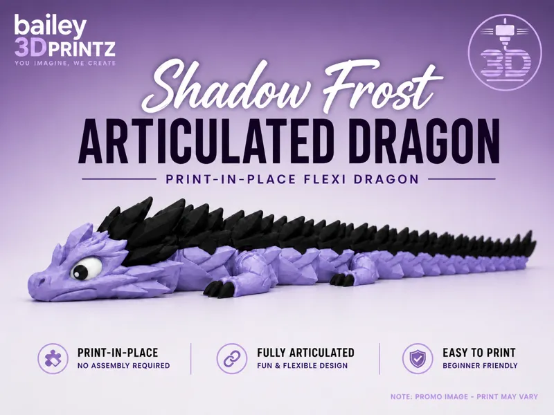 Shadow Frost Articulated Dragon (print-in-place)