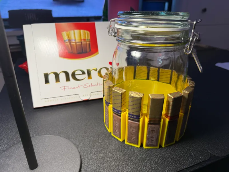 Geschenk Merci Schokolade 115mm Flaschen / Gläser