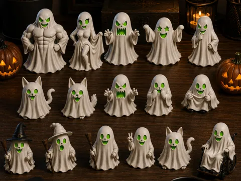 Adorno temático: Zegu Ghost Collection – Paint By Your Own — referencia de MakerWorld