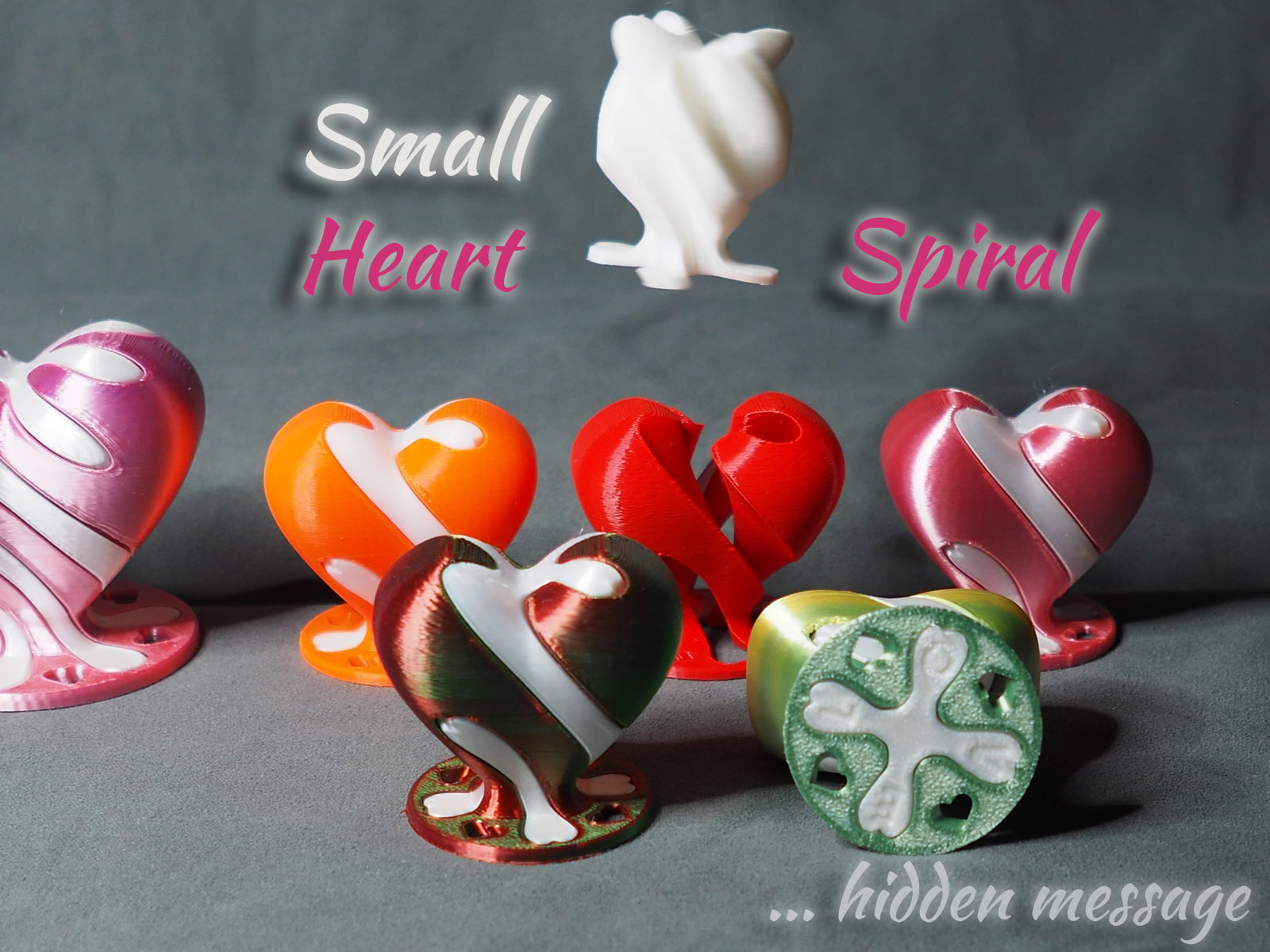 Small Heart Spiral vortex illusion fidget - v2.1