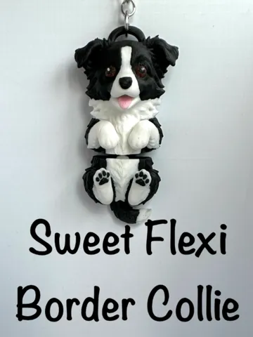 Llavero: Sweet Flexi Border Collie Keychain with open mouth — vista de referencia 2