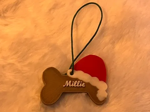 customisable christmas bone ornament
