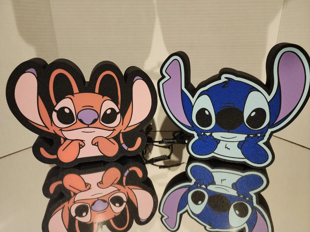 Stitch & Angel Light Box LED Lamp Set - Free 3D Print Model - MakerWorld