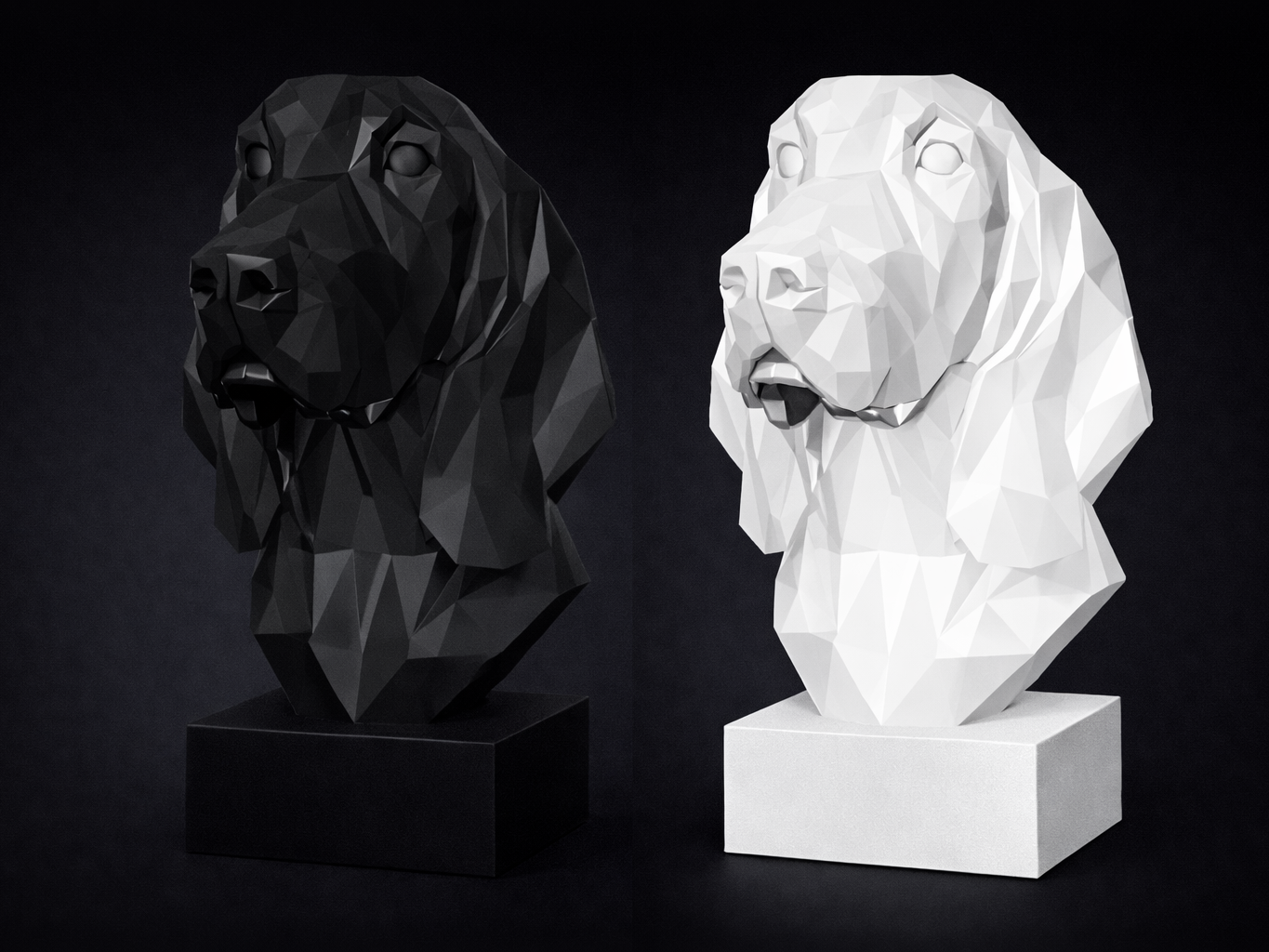 Geometric Bust - Basset Hound