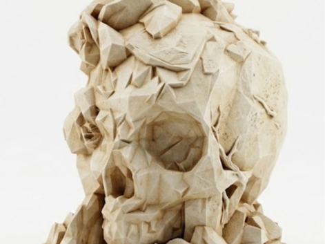 Low Poly Floral Skull