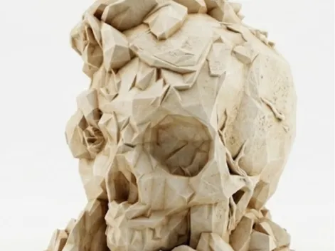 Low Poly Floral Skull