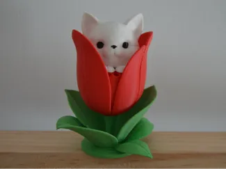 Tulipán con gato