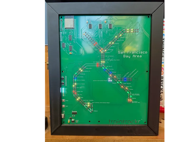 Picture Frame for the SF BART TrainTrackr LED Map