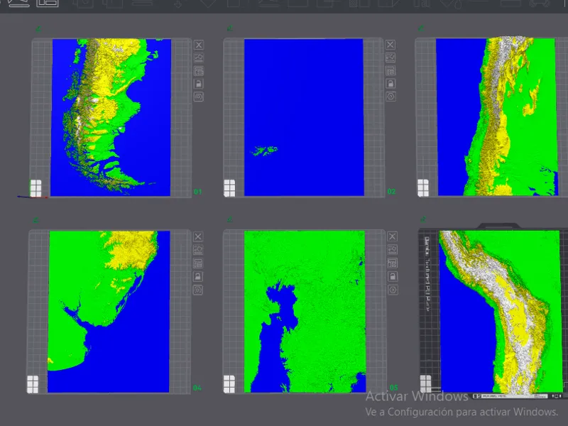 Argentina, Chile, Mapa Topográfico