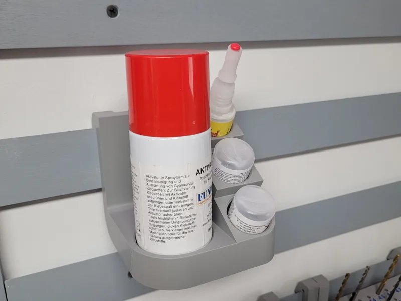 Sekundenkleberstation für French Cleat Wand