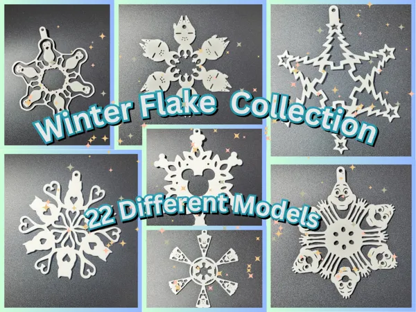 Collection de flocons de neige pop culture