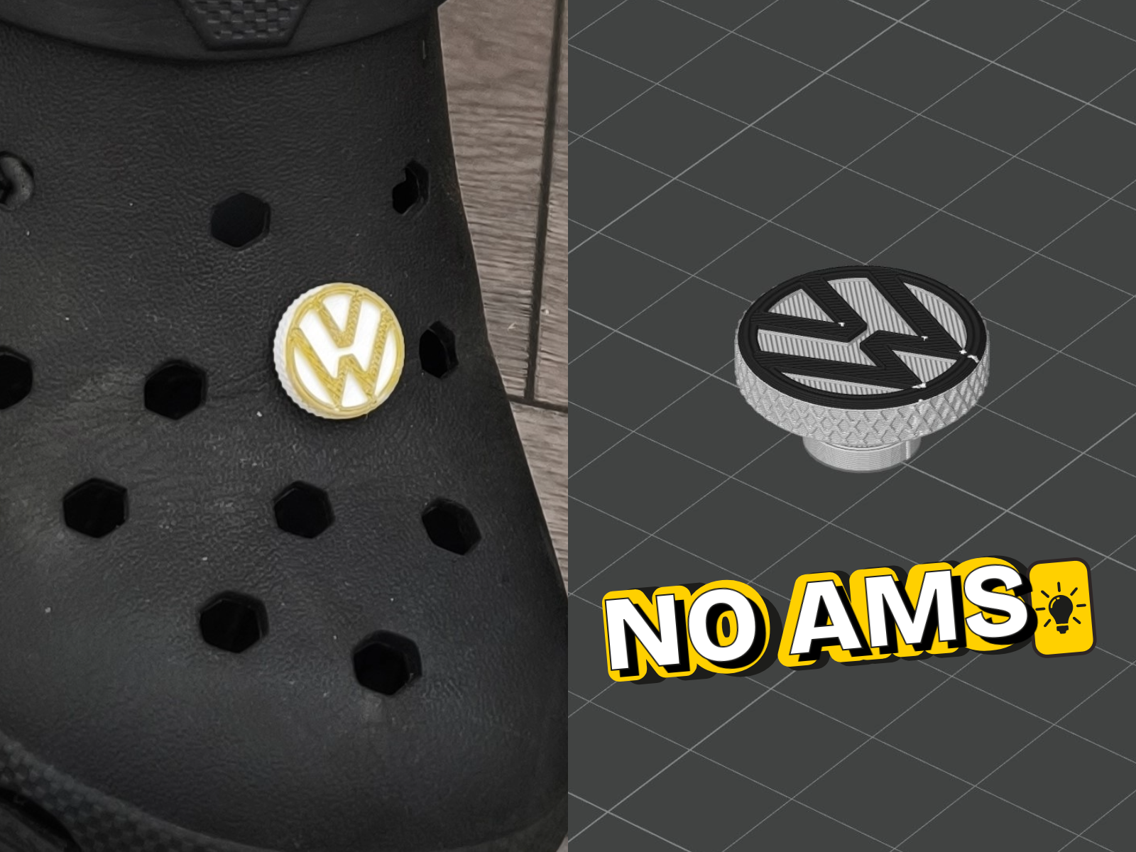 Volkswagen Logo Clogs Charm (Croc Jibbitz)