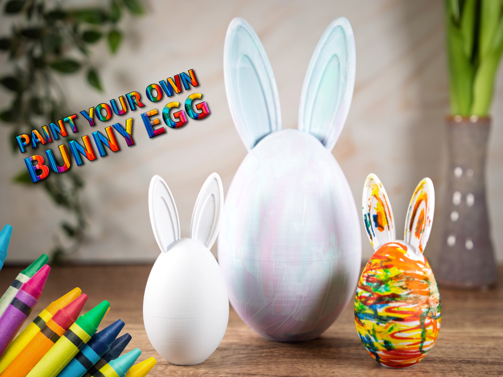 Easter Egg Bunny Ears - Perfect for Coloring