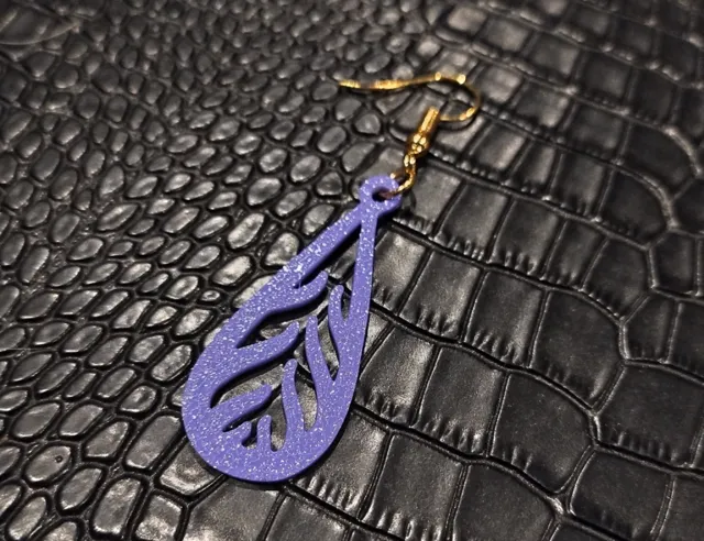 Earring necklace flame drop