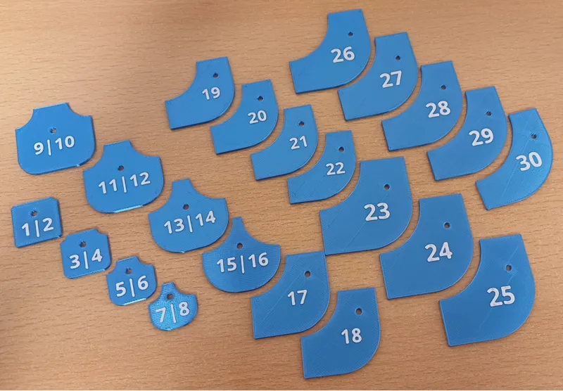 Radius gauges 1 to 30 mm, concave and convex