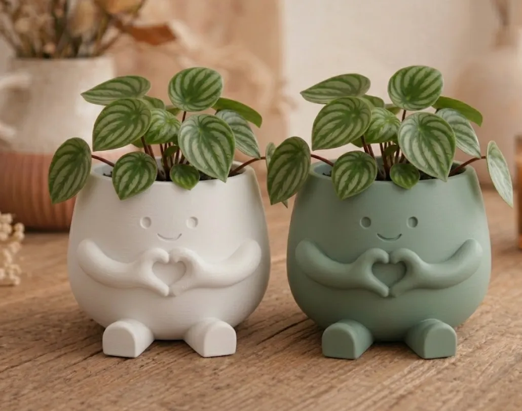 "Hearty" Pot - Cute Heart-Hands Decor view 4