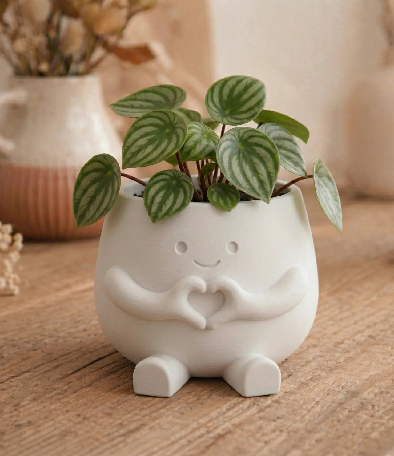 "Hearty" Pot - Cute Heart-Hands Decor view 3