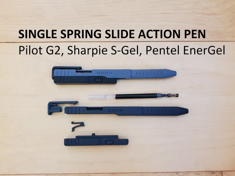 NEW SINGLE SPRING SLIDE ACTION PEN