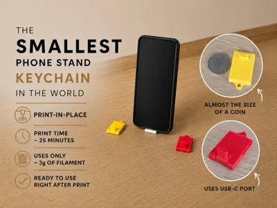 Smallest Phone Stand Keychain Print-in-Place