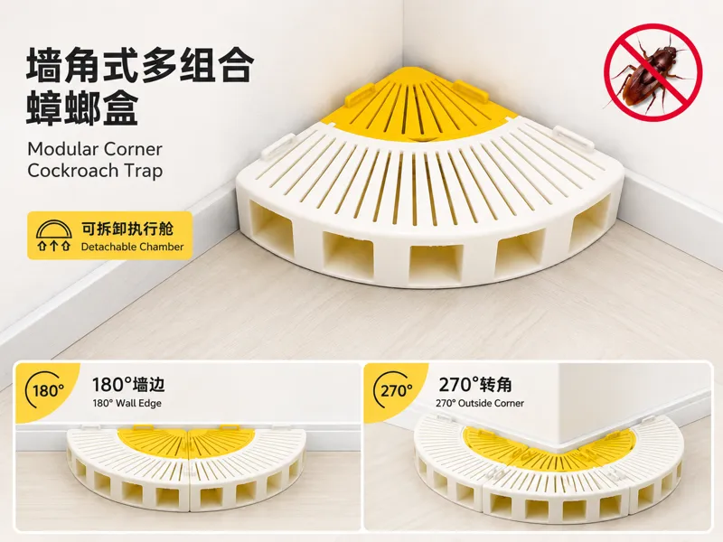 墙角式多组合蟑螂诱捕盒