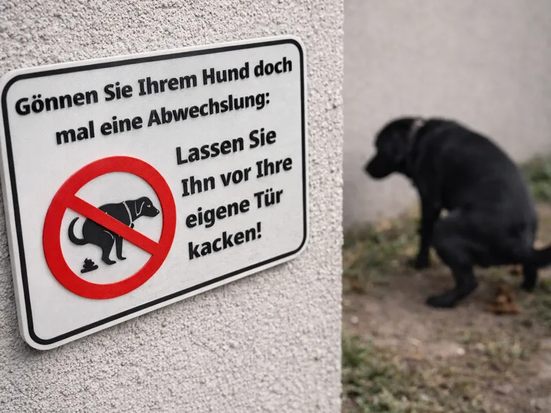 Hundekaka – Bitte vor eigener Tür