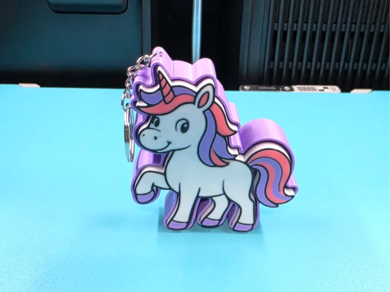 Unicorn clicker keychain