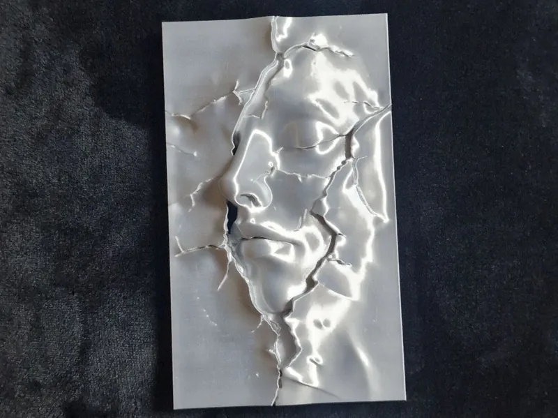 Escultura adorno decorativo Cara Plata