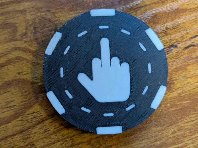 oversized flip off poker chip card protector 